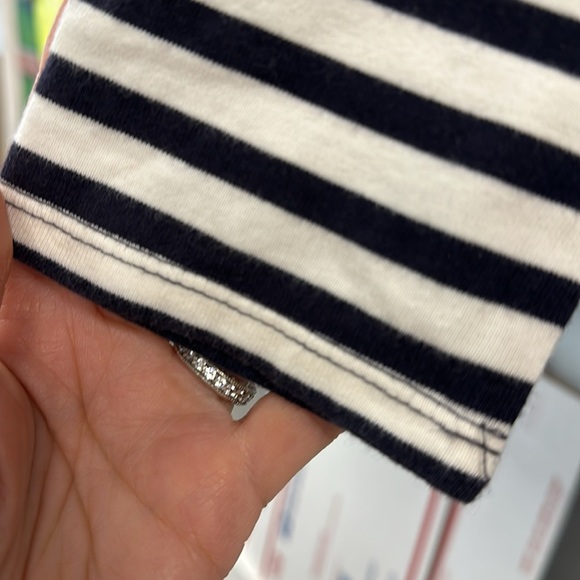 Talbots striped tie-neck knit popover tee Size Small - Picture 4 of 7